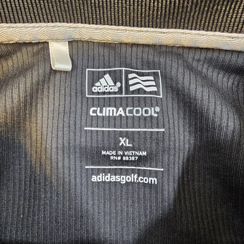 Adidas ClimaCool Golf Polo Shirt Men's XL Black Striped Performance Short Sleeve